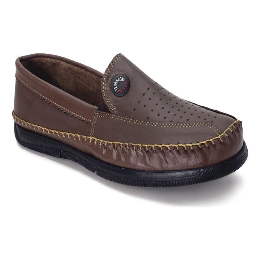 Mocassim Sapatilha Slip Confortável em Couro Macia Masculino Promoção em Oferta na Shopee