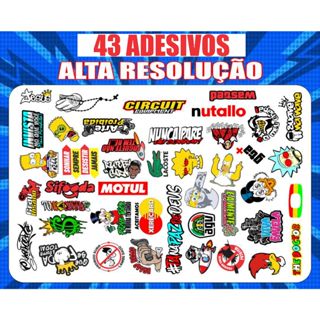 Cartela 43 adesivos automotivo, Alta Qualidade ! em Oferta na Shopee