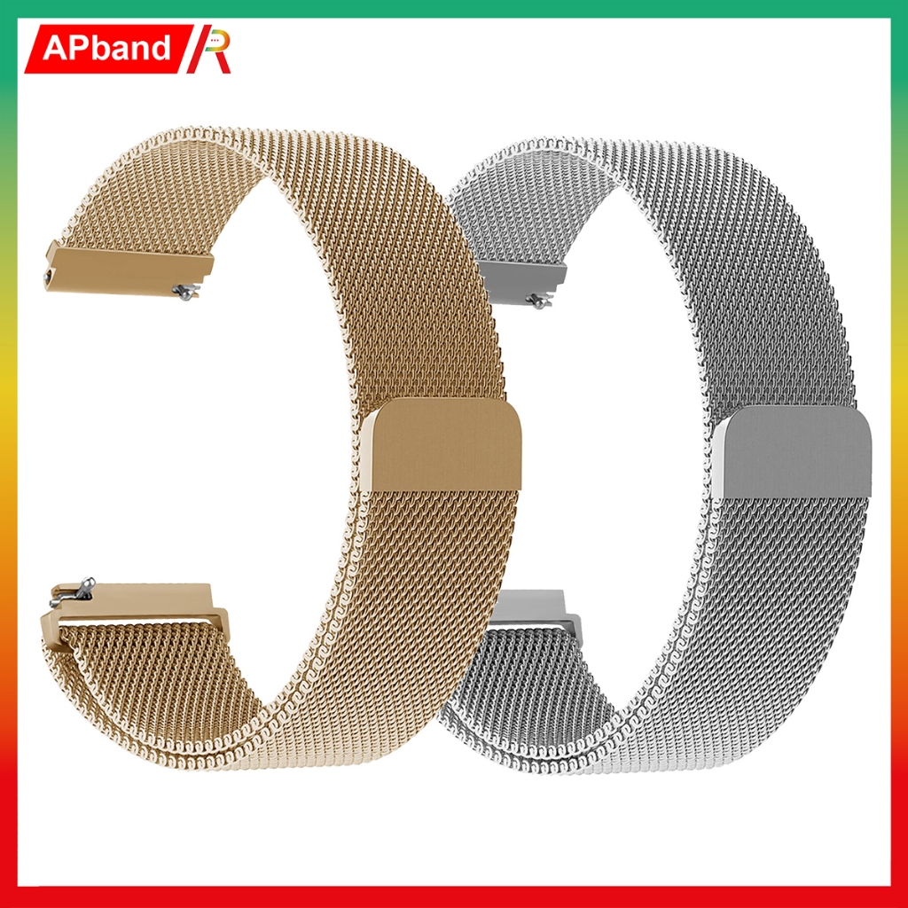 Pulseira 22mm de Aço inoxidável milanês para Huawei Watch GT4/GT3 46mm Huawei Watch 4/3 Pro Amazfit GTR 47mm