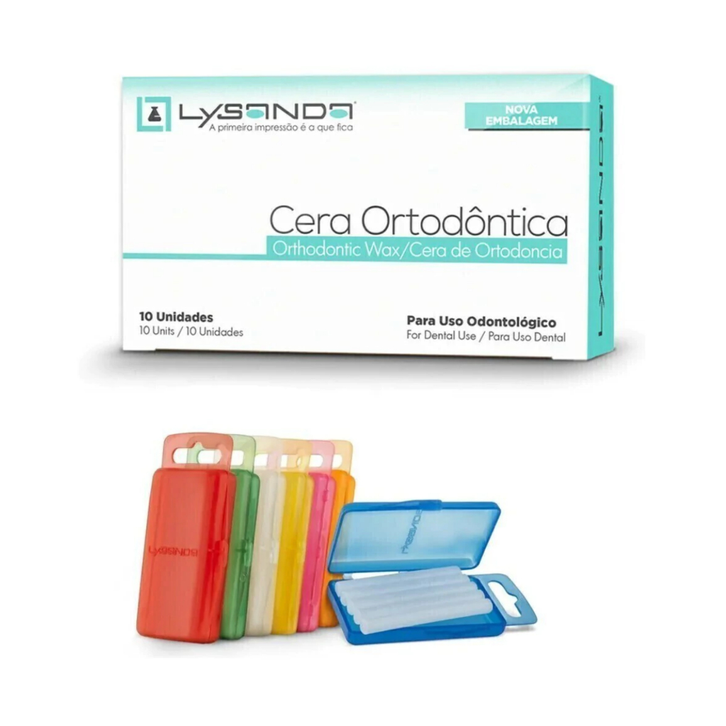Caixa de Cera Ortodôntica Incolor Lysanda c/ 10 unidades - Caixinhas Cores Sólidas ou com Glitter - Proteção P/ Aparelho Fixo