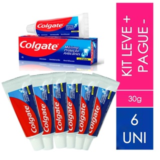 Kit 6 Pastas de Dente COLGATE Mini 30g - pequena, cabe na bolsa, para viagem em Oferta na Shopee