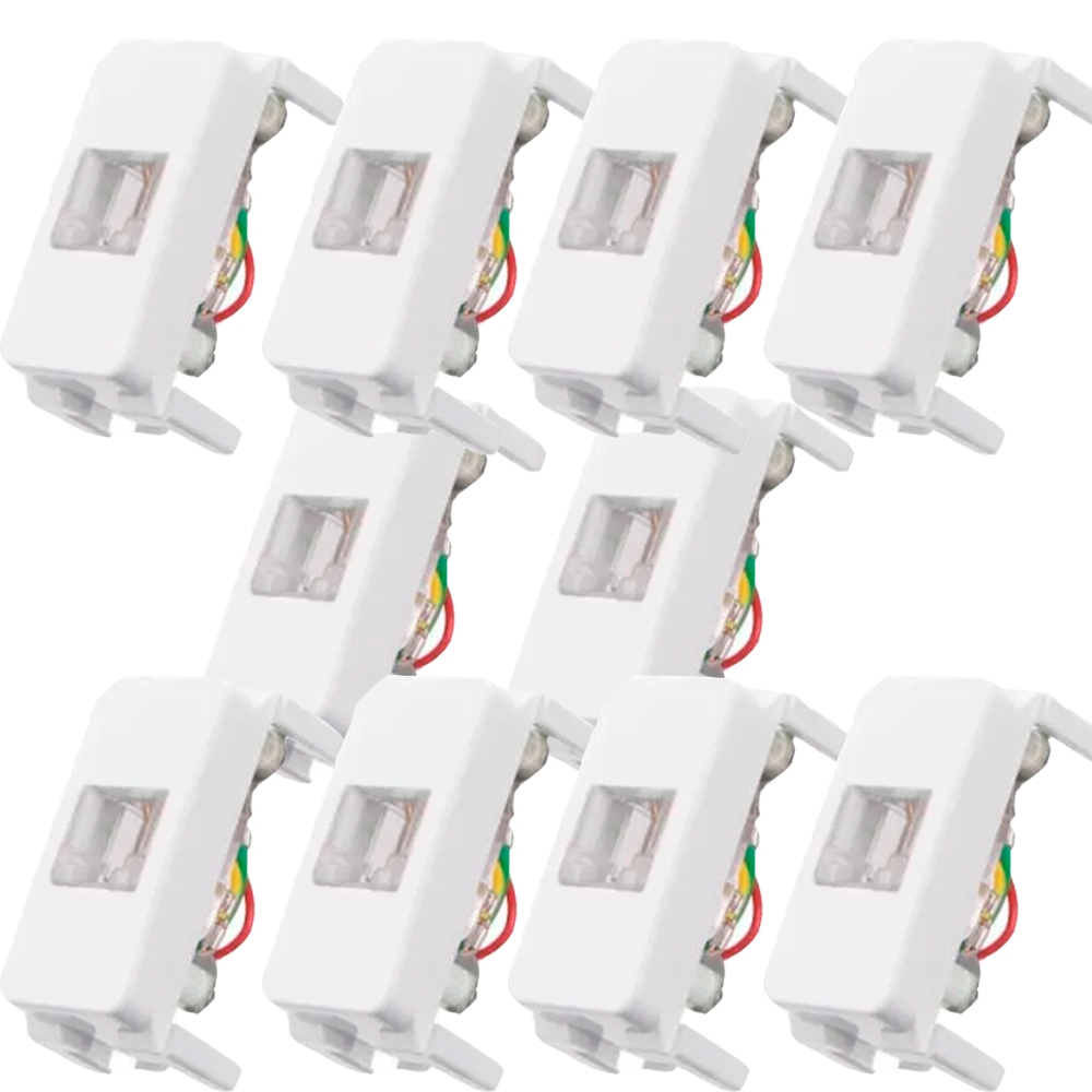 CAIXA COM 10 UNIDADES - MG MODULO TOM. TELEFONE RJ11 4 FIOS BR SLEEK (16046)