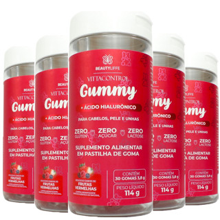 Vittacontrol Gummy Kit 5 Unid. | Vitaminas para Cabelos, Unhas e Rugas + Acido Hialurônico - Envio Rápido