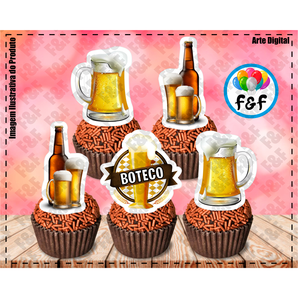 Toppers Tags Docinhos Doces Boteco Buteco Bar em Oferta na Shopee