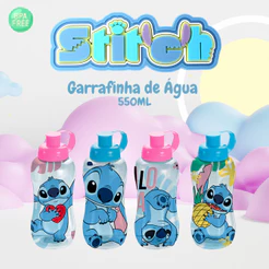 Squeeze Garrafinha De Água Personagem 550Ml Stitch