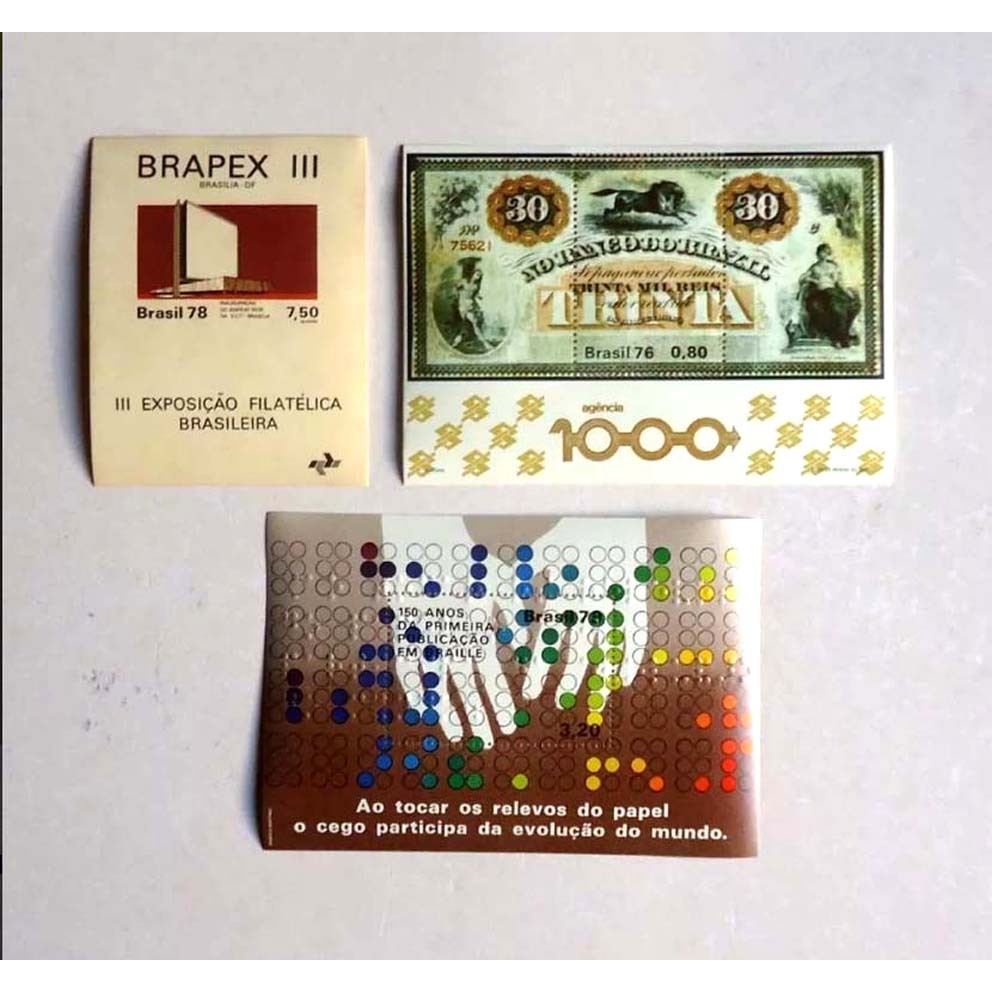 SELO COMEMORATIVOS 220 BLOCOS - BRAPEX 78 – BRAILE 79 - BB 76 LEIA ANUNCIO