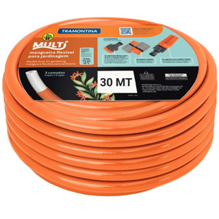 Mangueira de Jardim Laranja 1/2 Multi 30mt Tramontina Com Acessórios