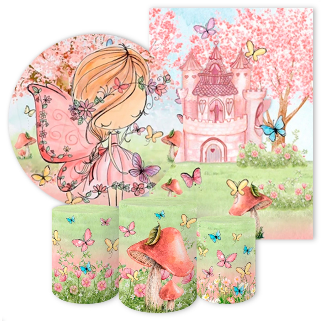 Capas de Painéis, cilindros e Kits completos Sublimados para Festa Tema Jardim em Oferta na Shopee