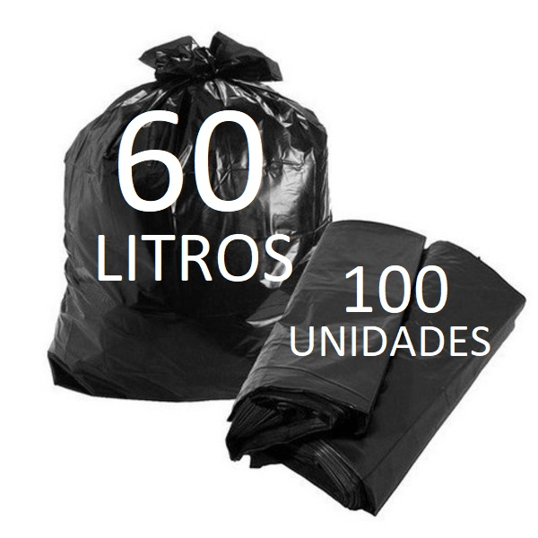 Saco de Lixo 60L Pacote com 100 ou 50 Unidades - Direto da fabrica