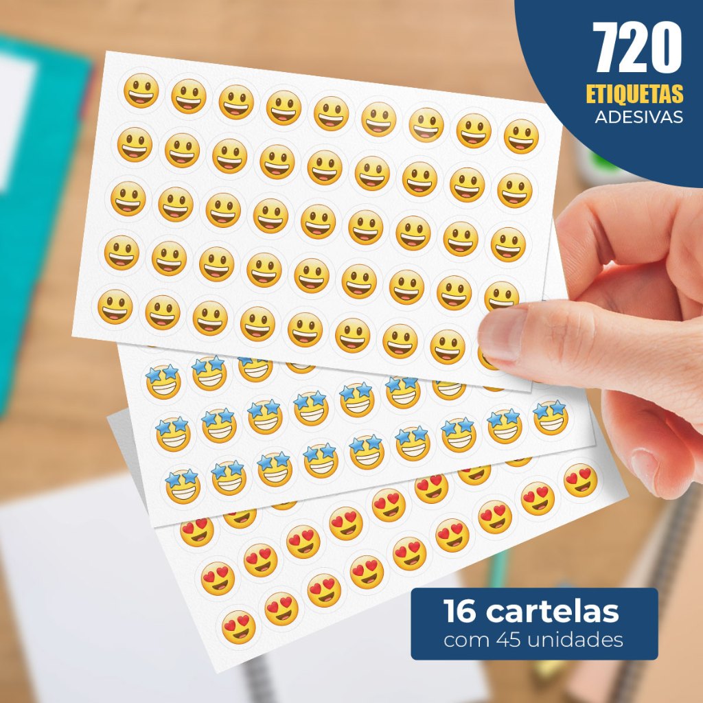 Adesivo Escolar - 720 un - Emojis Adesivos Para Caderno Infantil Coisas de Professora em Oferta na Shopee
