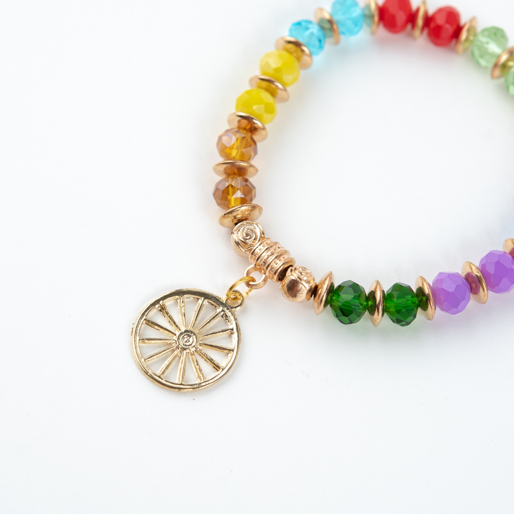 Pulseira Cigana Colorida Pingente Cristal Douradas em Oferta na Shopee
