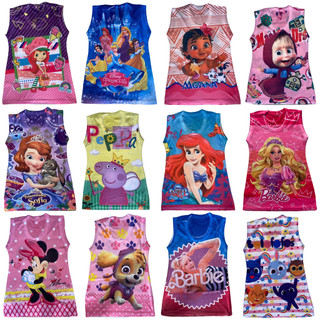 Kit 5 Vestido Infantil Temático de Personagem Sortidos Sem Manga Menina 2 à 8 Anos em Oferta na Shopee