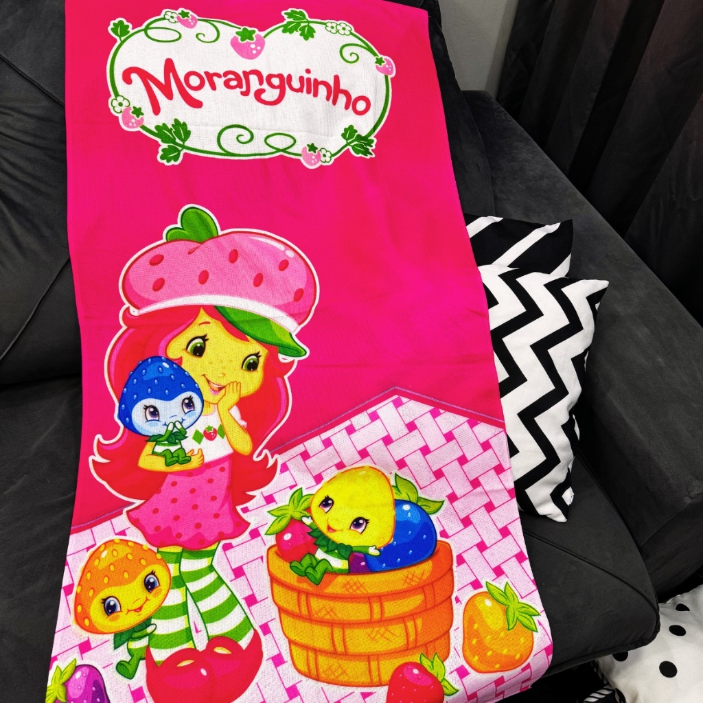 Toalha Infantil Banho Praia Algodão Grande Moranguinho