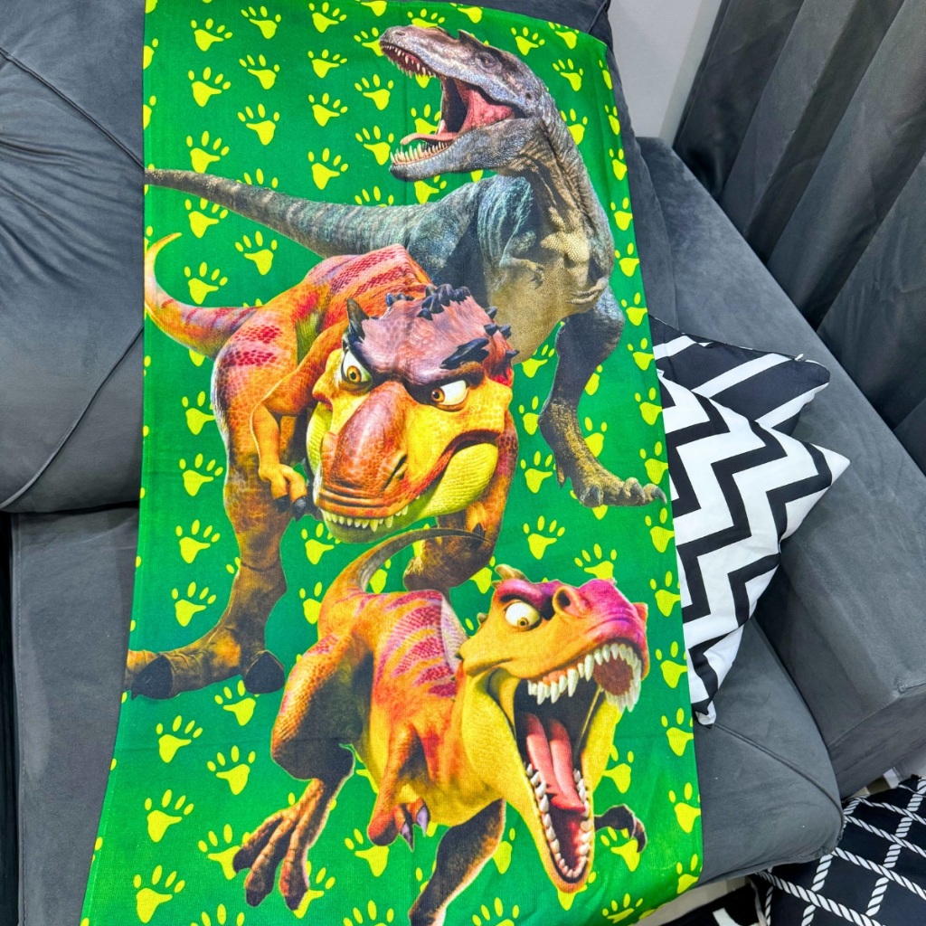 Toalha Infantil Banho Praia Algodão Grande Dinossauros