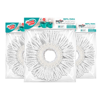 Refil Mop Giratorio Microfibra 12 Litros Kit 3 Uni Flash Limp em Oferta na Shopee