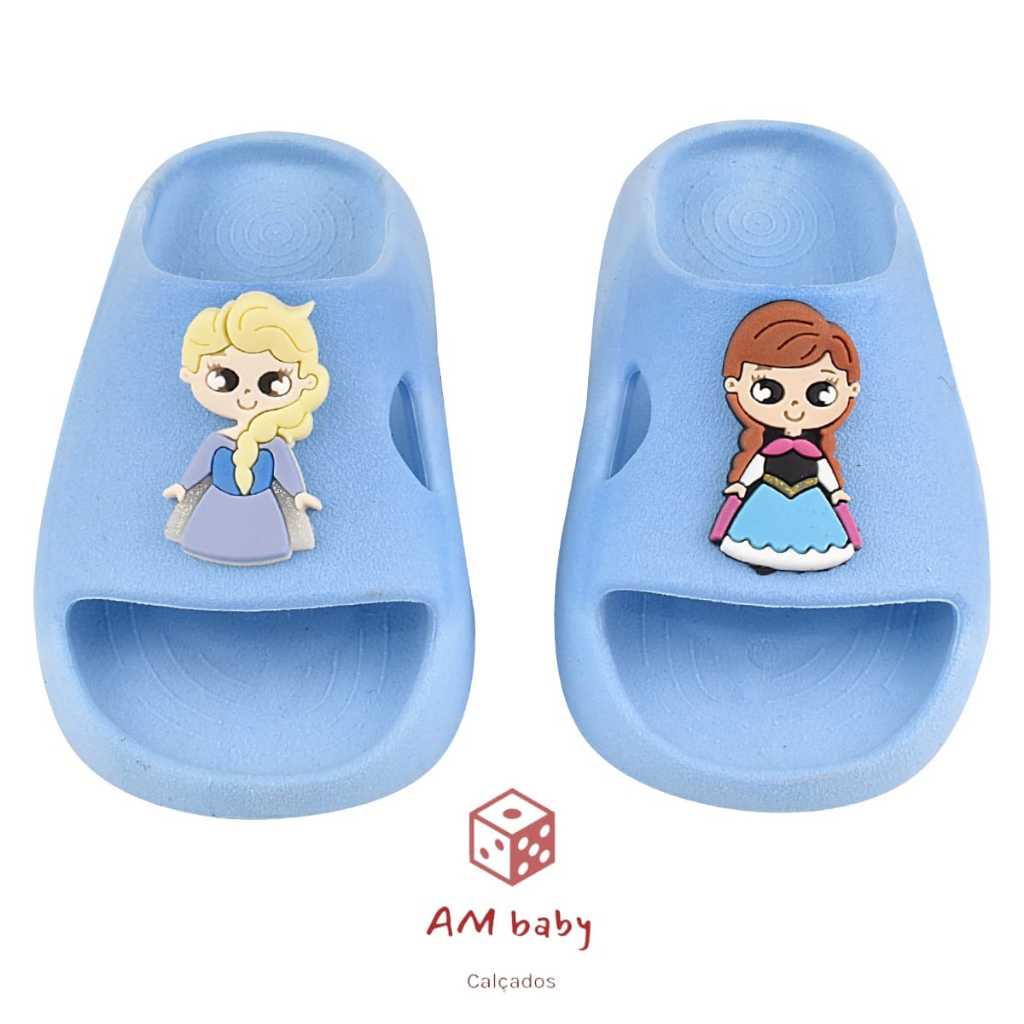 Chinelo Nuvem sandalia Infantil Elsa e Ana