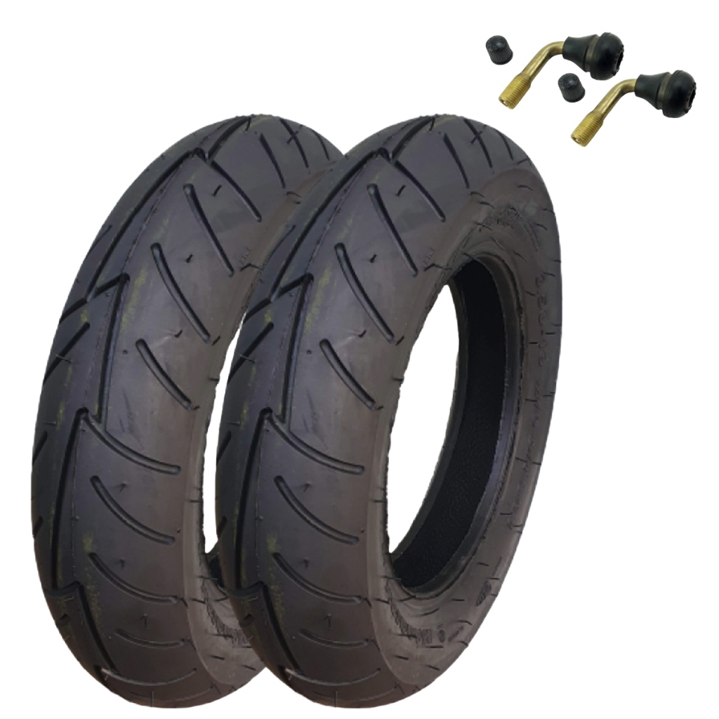 Par Pneus Maggion 350-10 Street Sport Suzuki Burgman + Bicos 90º Sem Câmara