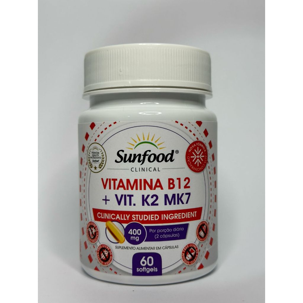 Vitamina B12 + Vitamina K2-mk7 60 cápsulas Sunfood