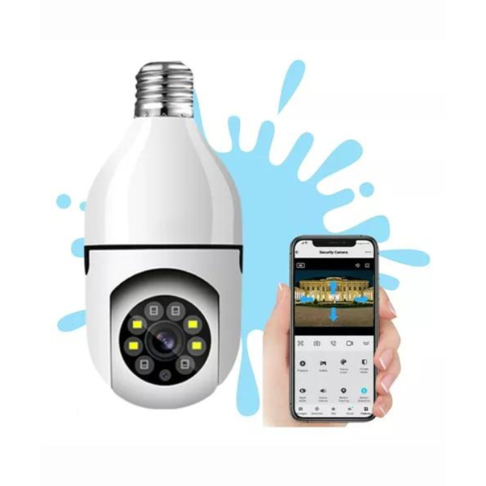 Camera Ip Inteligente Bocal Lampada Panoramica Yoosee Wifi E Espiã Visão Noturna