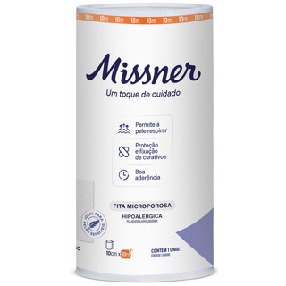 Fita Cirúrgica Microporosa Hipoalérgica Missner 10cm x 10m - 1 unidade