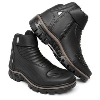 Bota Masculina Coturno Masculino Estilo Motociclista Bota Adventure Solado Costurado Detalhe Refletivo