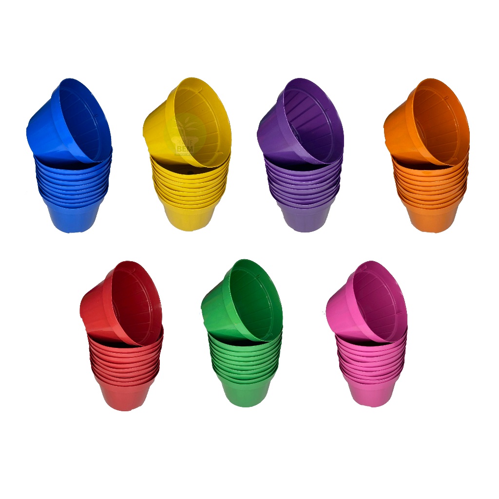 20 Vasos Plástico Pote 11 cm 430ml COLORIDO para Mudas, Suculentas, Rosa do Deserto, Violeta em Oferta na Shopee