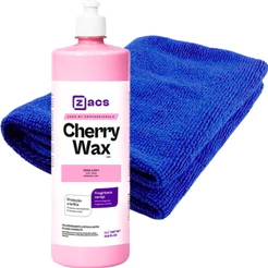 Cera Cherry Wax 1L Zacs Brilho Proteção Pano Microfibra