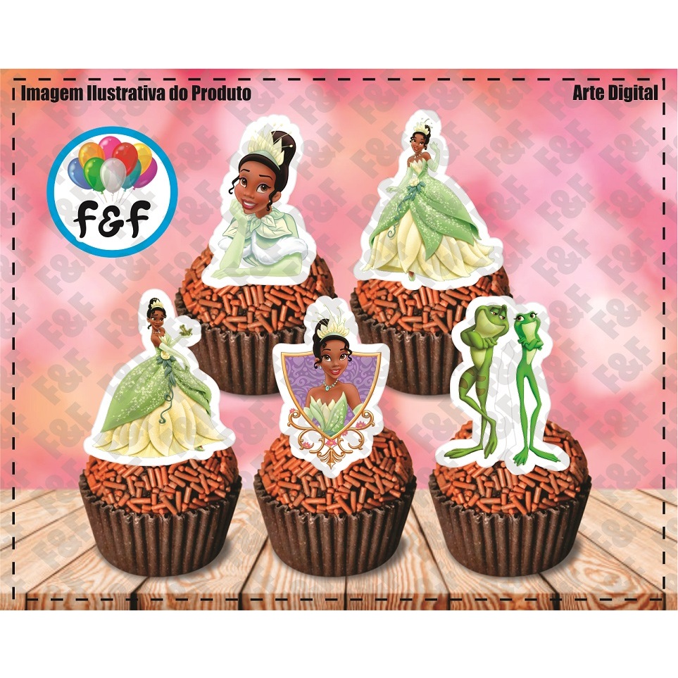 Toppers Tags Docinhos Doces Princesa e o Sapo Tiana em Oferta na Shopee