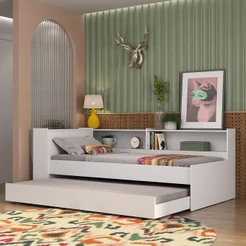 Bicama com Baú para colchão 78 x 188 cm Multimóveis FG5011 Branca