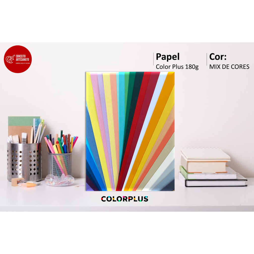 Papel Color Plus Varias Cores A4 180g 60 Folhas
