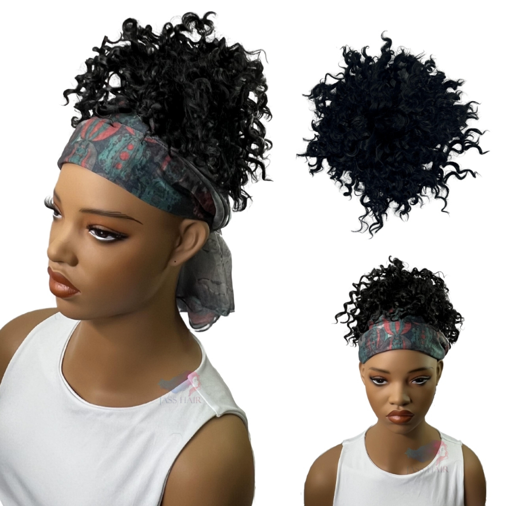 Aplique Cabelo Coque Afro Puff Cacheado Orgânico