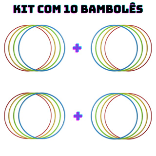 Kit 10 Bambolês Arco Infantil 64cm Colorido Atividade Fisica Dança em Oferta na Shopee