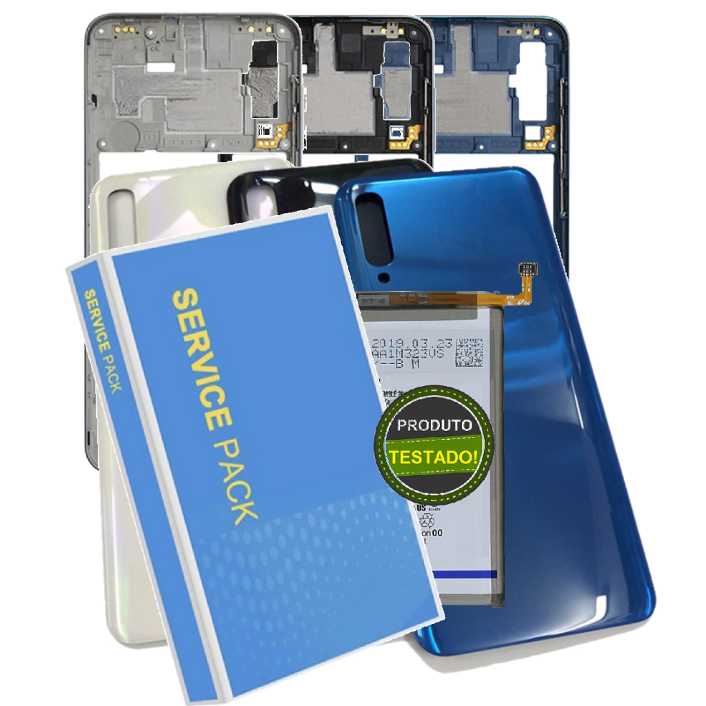 Carcaça Aro Lateral + Tampa Compatível Galaxy A50 A505gt + Botão Power Volume + Battria!