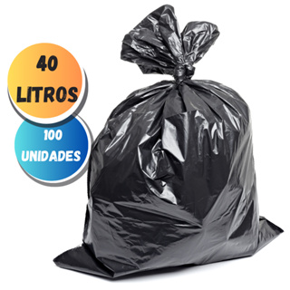Saco de Lixo 40L REFORÇADO Pacote com 100unidades em Oferta na Shopee