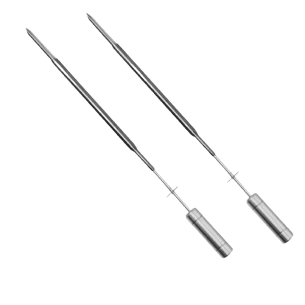 2 Espetos Espadas Inox Churrasco para Grill Giratório Brasa Grill