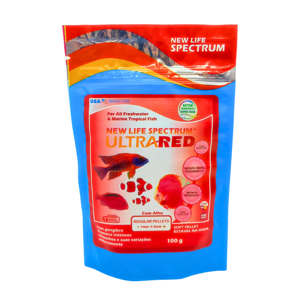 Ração New Life Red Ultra 100g Regular Pellets Com Astaxantina