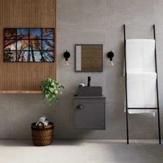 Gabinete Banheiro Armario Cuba Pia 100% Mdf - Perugia 40 cm em Oferta na Shopee