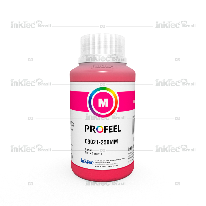Tinta Corante InkTec Profeel C9021 250ml Magenta Compatível Canon Mega Tank G2160 G3160 G3100 G3110 G3111 G4100 G4110 G4111 G6010 G7010