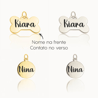 Pingente De Identificação PET cachorro Gato Personalizado Com Nome E Telefone