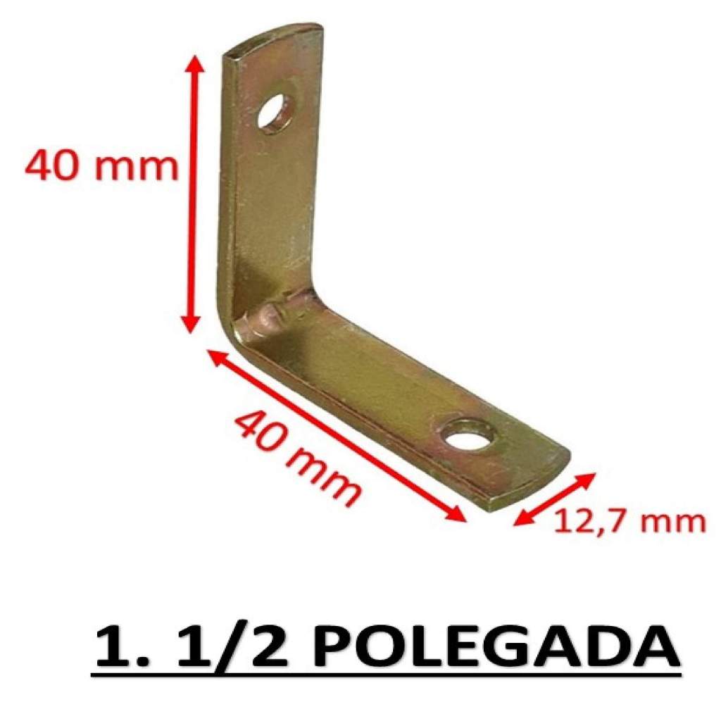 Cantoneira L Reforçada 40 x 40 Aço Móveis Prateleira Armário Suporte Fixação com Parafusos