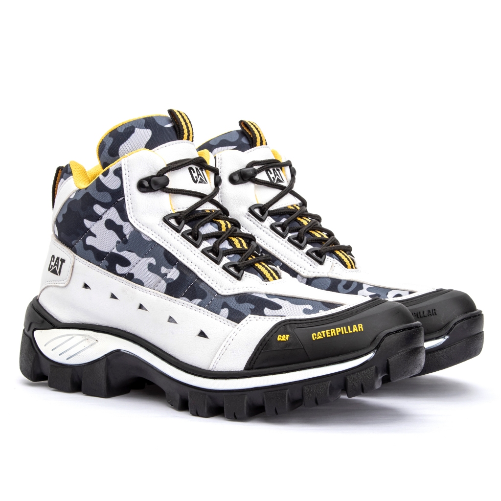 Bota CAT New Arizona Branca em Nobuck - Coturno com Estilo Moderno, Resistência e Conforto