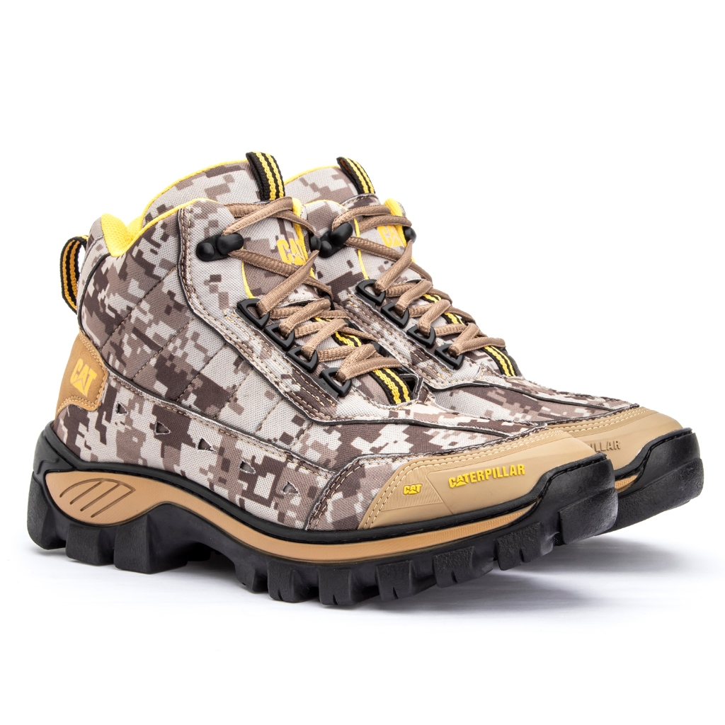 Bota CAT New Arizona Camuflado em Nobuck - Resistência e Conforto Extraordinário!