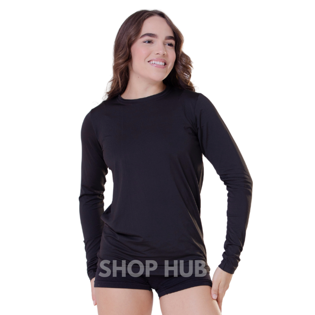 Camisa Proteção Solar Uv+50 Segunda Pele Térmica Feminina
