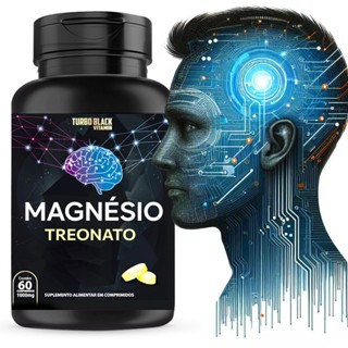 Treonato De Magnésio Original Turbo Black 60 comprimidos Promova um Sono Reparador e Combata a Insônia