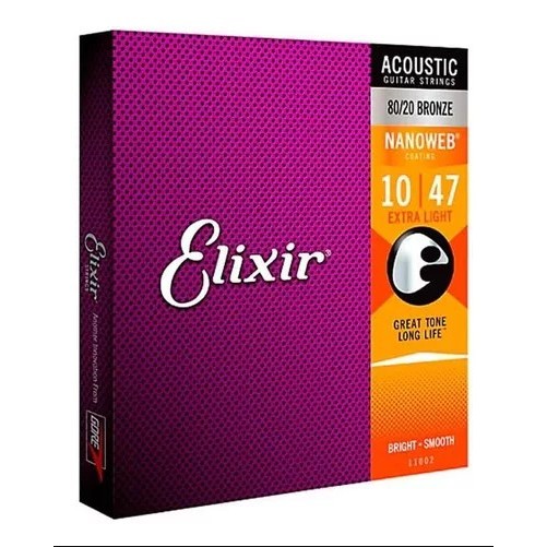 Encordoamento Elixir P/ Violão Aço 11002  10/47