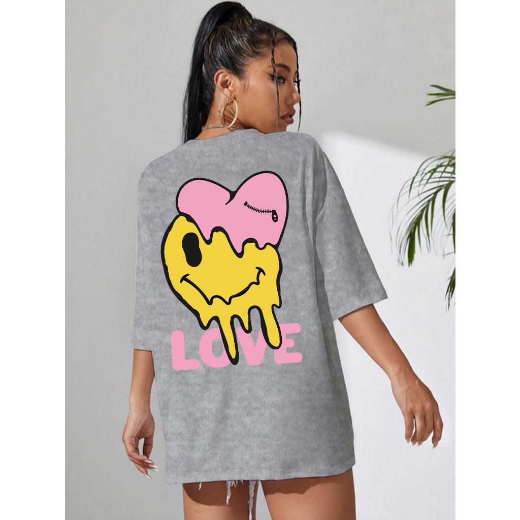 Camiseta Barata Moderna Oversized Feminina Estilo Mulher Tumblr Blusa Feminina Larga Academia Fitne