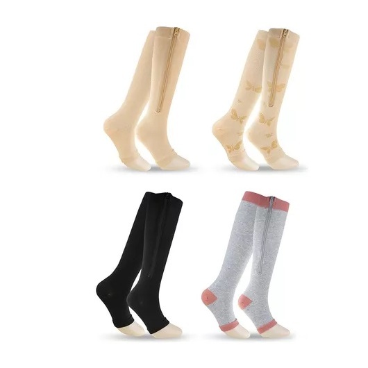 Meia De Compressão 3/4 Com Ziper 20-30 Mmhg Ponteira Aberta - Envio Rápidp. em Oferta na Shopee