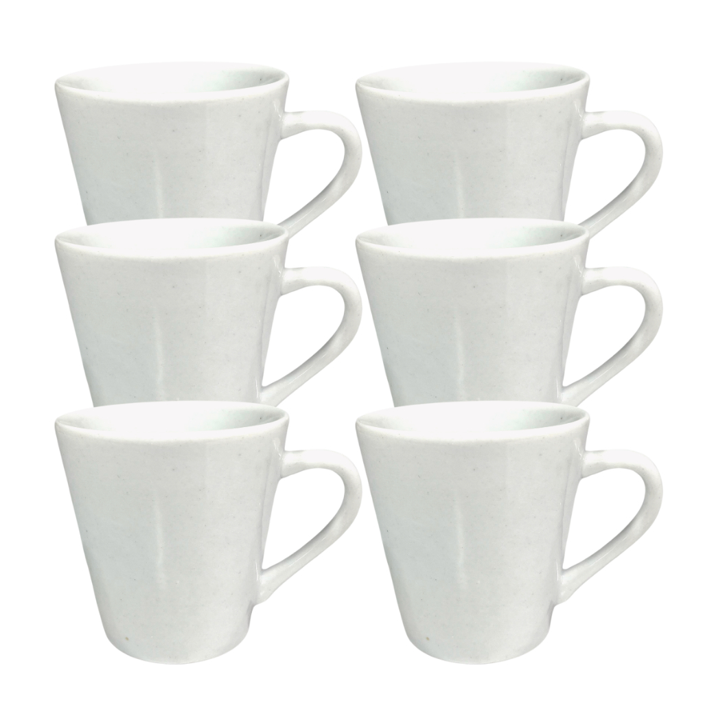 Jogo 6 Peças Xícaras Café Porcelana Branca 120ml Tamanho Perfeito