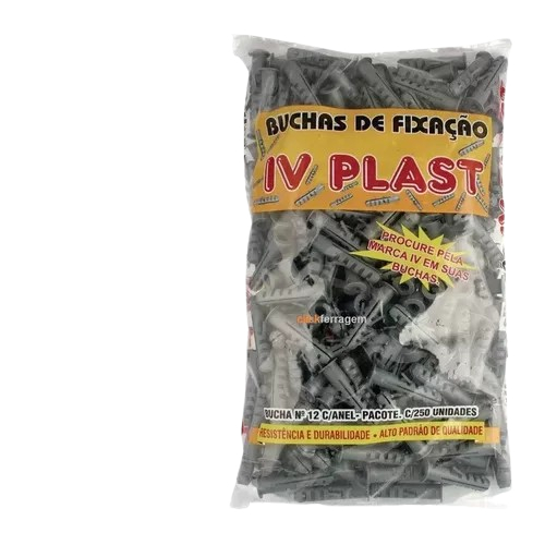 BUCHA PLASTICA N°12 PACOTE COM 250 PCS IVASA em Oferta na Shopee