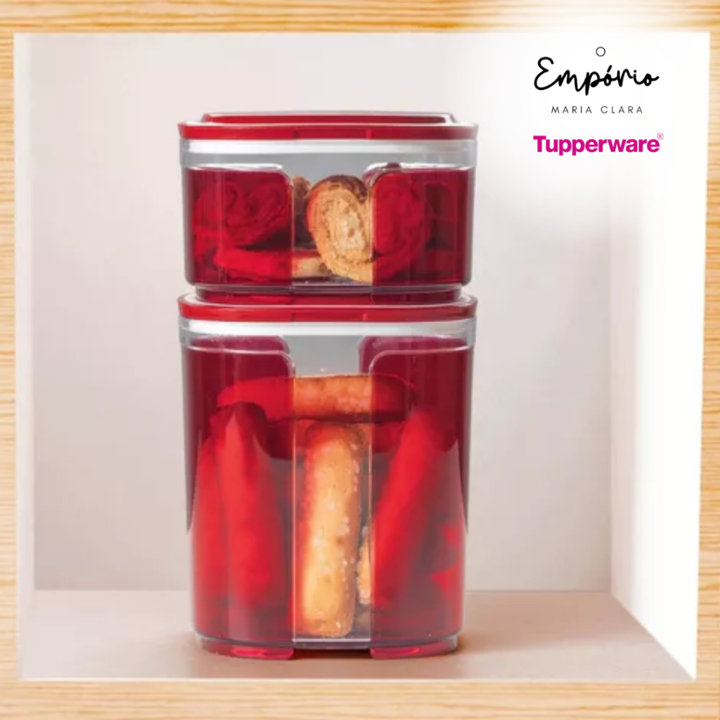 Tupperware Pote Policarbonato Visual Vermelho 1,5L + 700ml